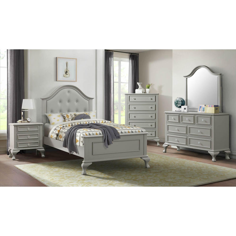  Elements International Jesse JS300TB Twin Panel Bed - Grey IMAGE 7
