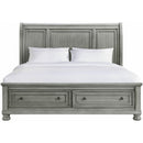  Elements International Kingston KT900KSB King Platform Bed w/Storage - Grey IMAGE 2