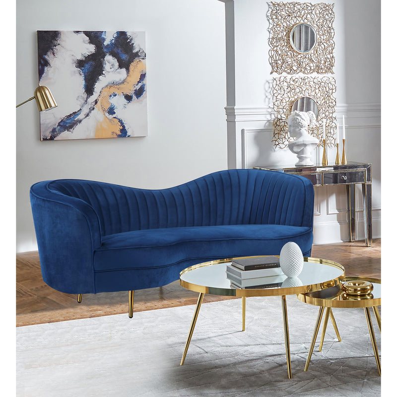 Coaster Furniture Sophia 506861 Upholstered Channel Tufted Sofa - Blue IMAGE 7