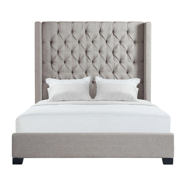  Elements International Morrow UMW092KB King Upholstered Bed - Gray IMAGE 1