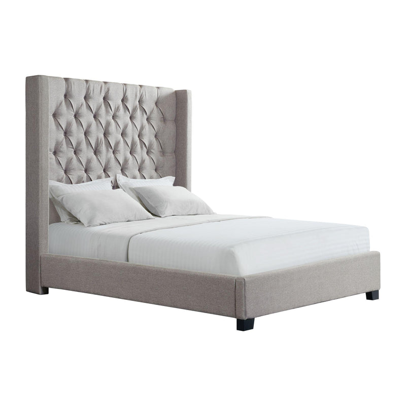  Elements International Morrow UMW092KB King Upholstered Bed - Gray IMAGE 2