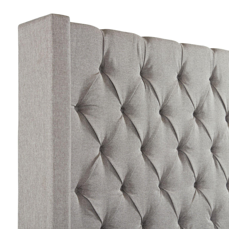  Elements International Morrow UMW092KB King Upholstered Bed - Gray IMAGE 4