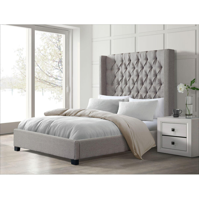  Elements International Morrow UMW092KB King Upholstered Bed - Gray IMAGE 7