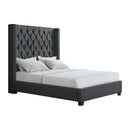  Elements International Morrow UMW090QB Queen Upholstered Bed - Charcoal IMAGE 2