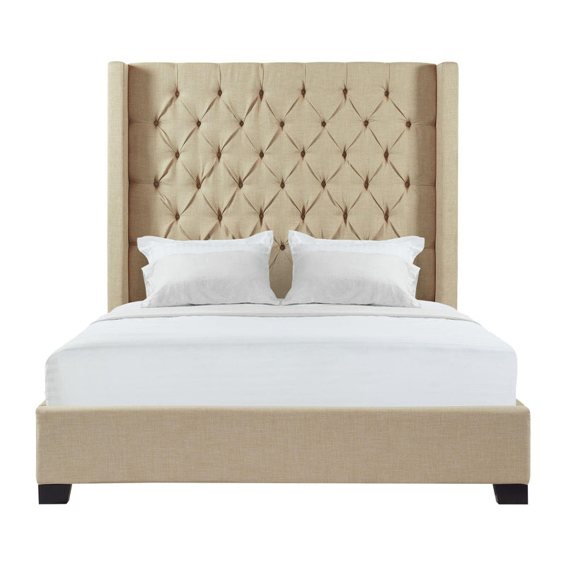  Elements International Morrow UMW082QB Queen Upholstered Bed - Natural IMAGE 1