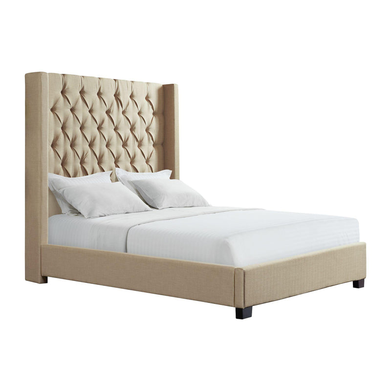  Elements International Morrow UMW082QB Queen Upholstered Bed - Natural IMAGE 2