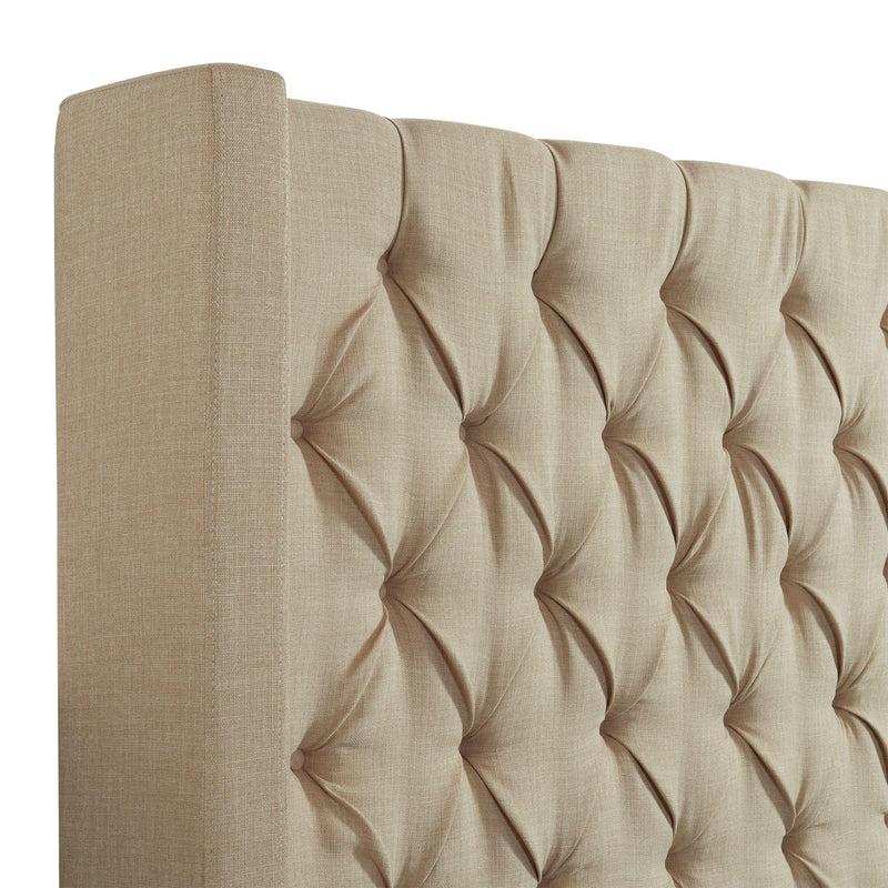  Elements International Morrow UMW082QB Queen Upholstered Bed - Natural IMAGE 4