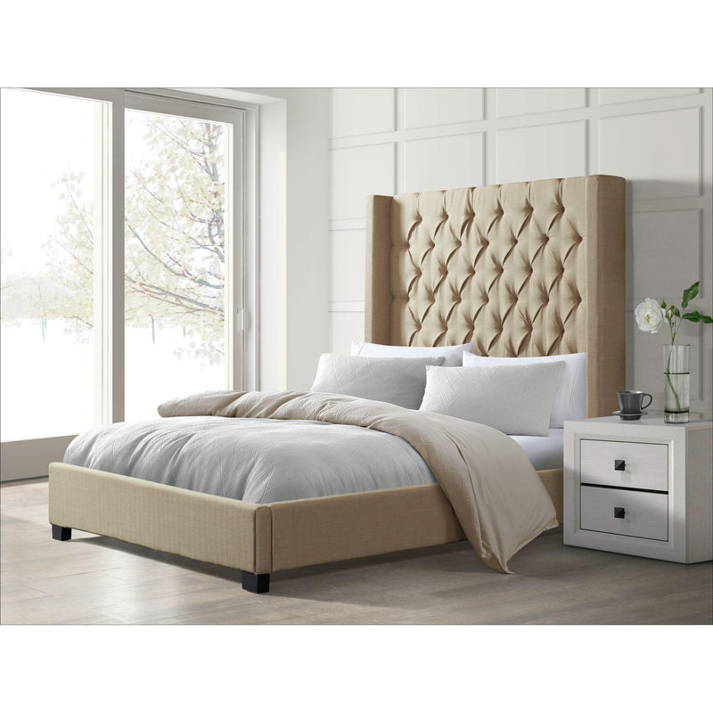  Elements International Morrow UMW082QB Queen Upholstered Bed - Natural IMAGE 7