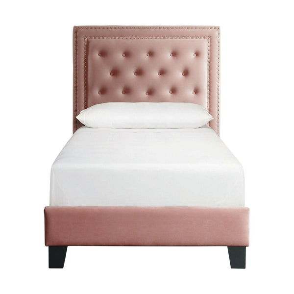  Elements International Tiffany UTF1903TBV Twin Upholstered Bed - Broadway Blush IMAGE 1