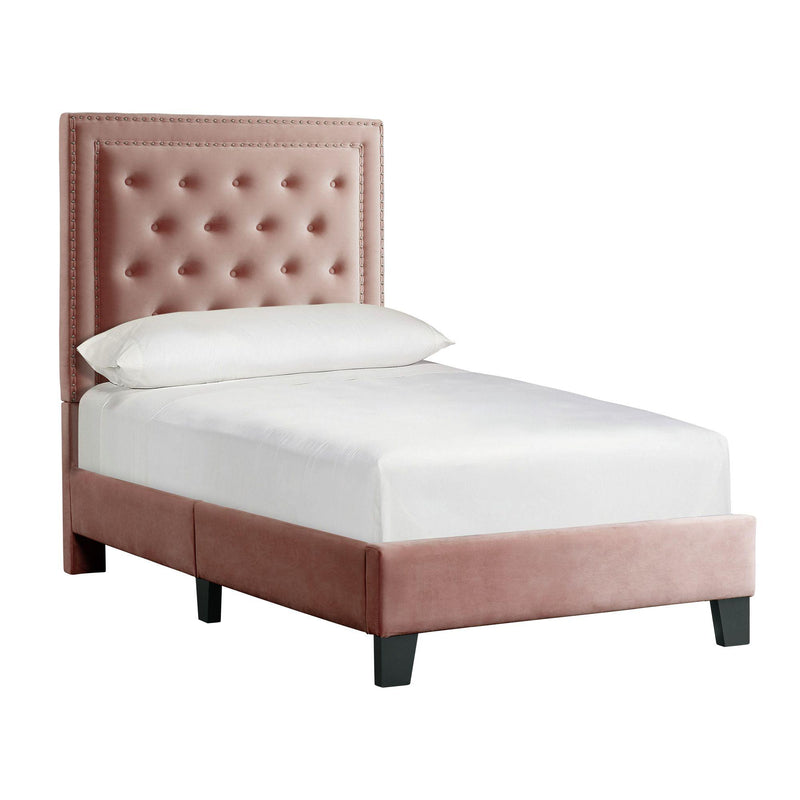  Elements International Tiffany UTF1903TBV Twin Upholstered Bed - Broadway Blush IMAGE 2