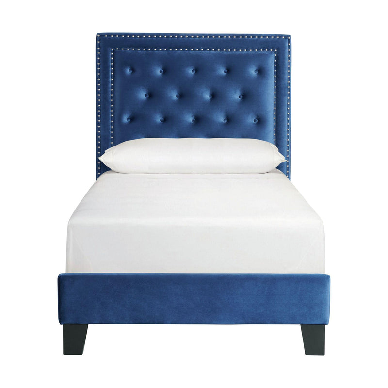  Elements International Tiffany UTF286TBV Twin Upholstered Bed - Broadway Navy IMAGE 1