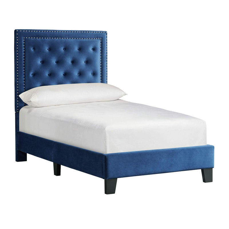  Elements International Tiffany UTF286TBV Twin Upholstered Bed - Broadway Navy IMAGE 2