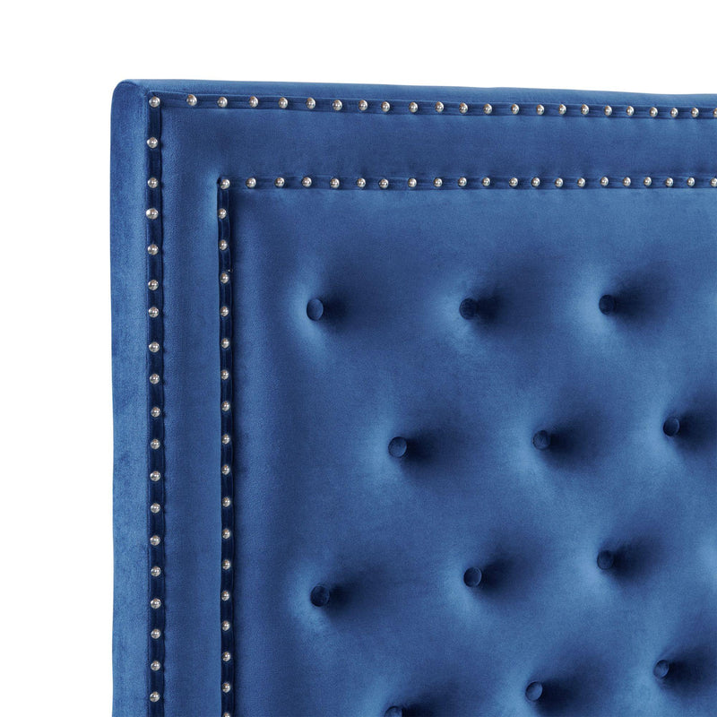  Elements International Tiffany UTF286TBV Twin Upholstered Bed - Broadway Navy IMAGE 4