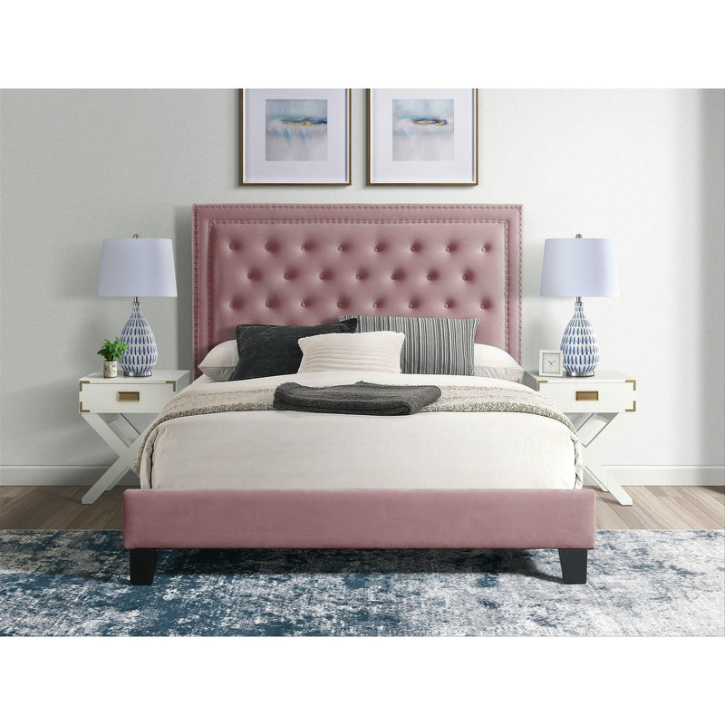  Elements International Tiffany UTF1903QBV Queen Upholstered Bed - Broadway Blush IMAGE 7