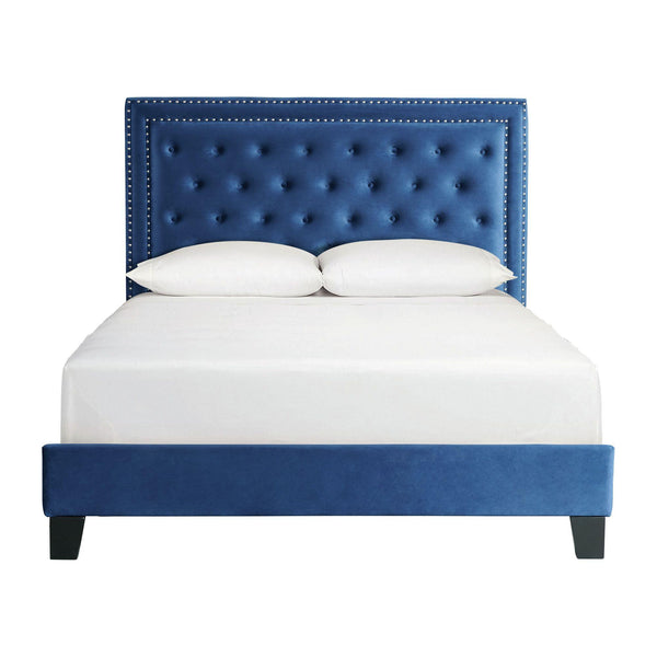 Elements International Tiffany UTF286FBV Full Upholstered Bed - Broadway Navy IMAGE 1