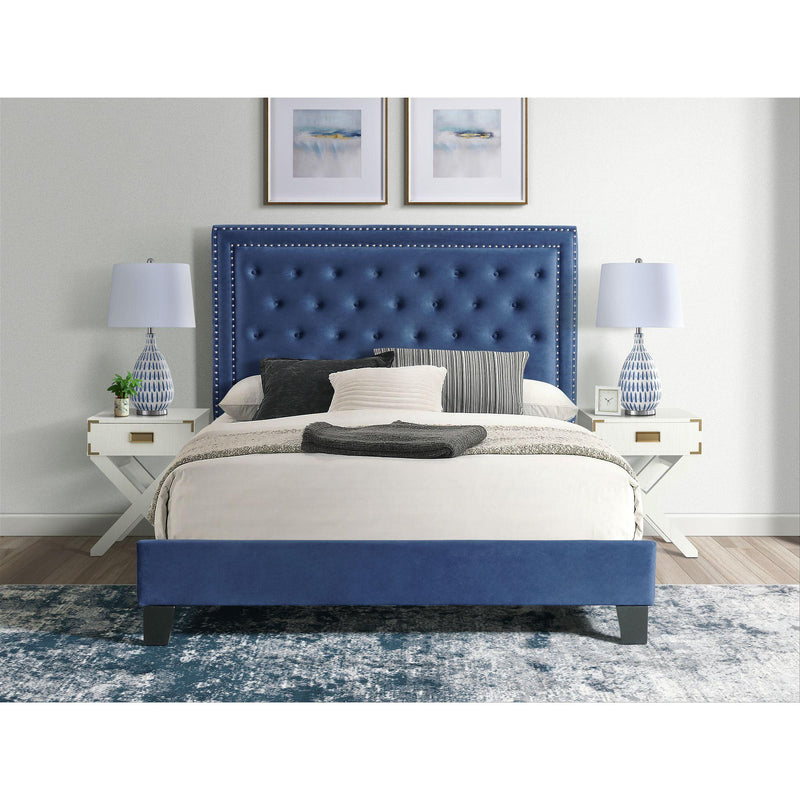  Elements International Tiffany UTF286FBV Full Upholstered Bed - Broadway Navy IMAGE 7
