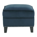  Elements International Tiffany UTF286000E Ottoman - Broadway Navy IMAGE 1
