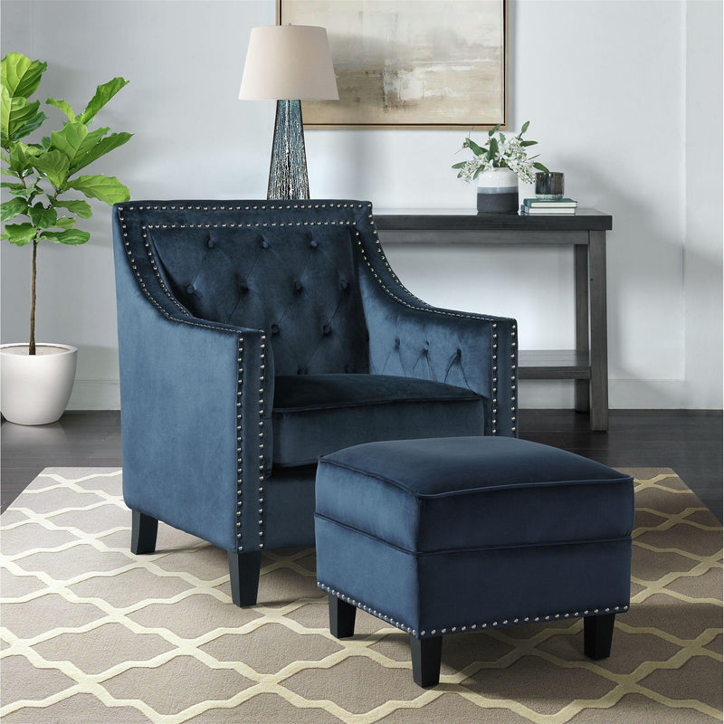  Elements International Tiffany UTF286000E Ottoman - Broadway Navy IMAGE 4