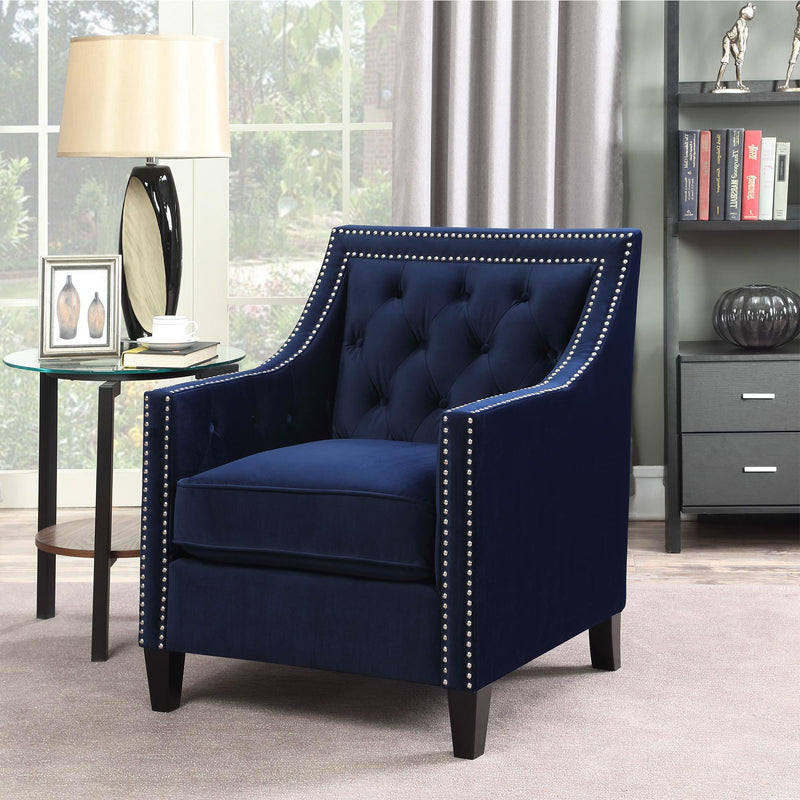  Elements International Tiffany UTF286100 Accent Chair - Broadway Navy IMAGE 9