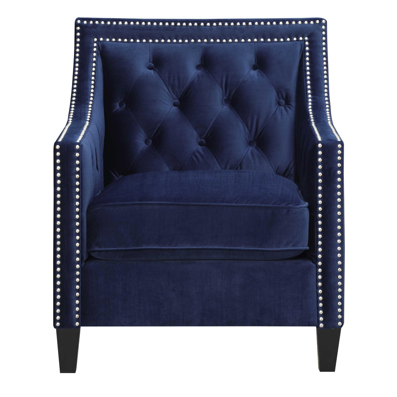  Elements International Tiffany UTF286100CA Accent Chair - Broadway Navy IMAGE 1