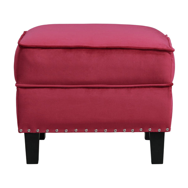  Elements International Tiffany UTF287000E Ottoman - Broadway Red IMAGE 1