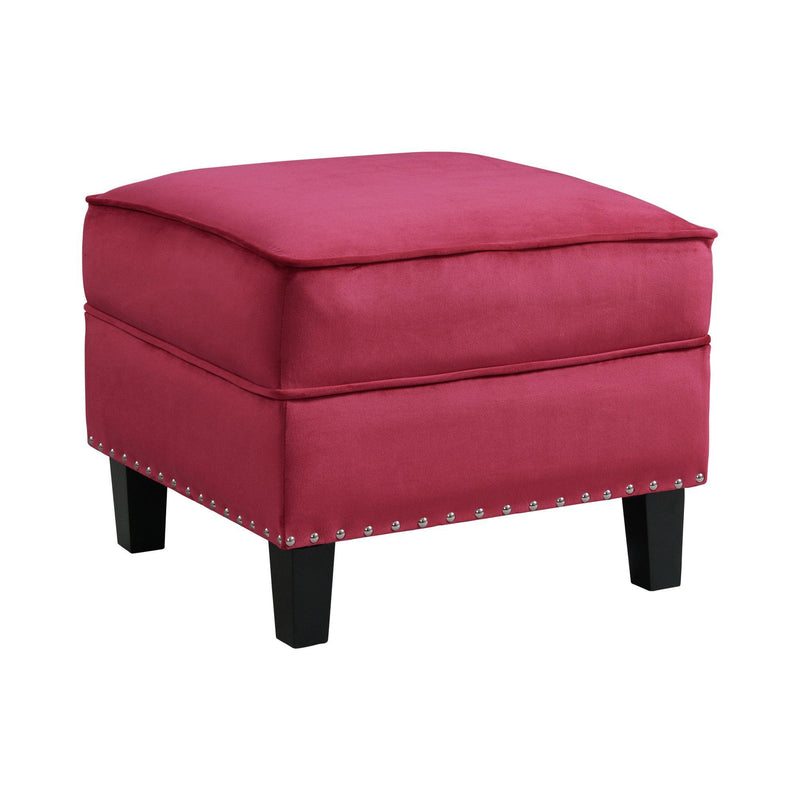  Elements International Tiffany UTF287000E Ottoman - Broadway Red IMAGE 2