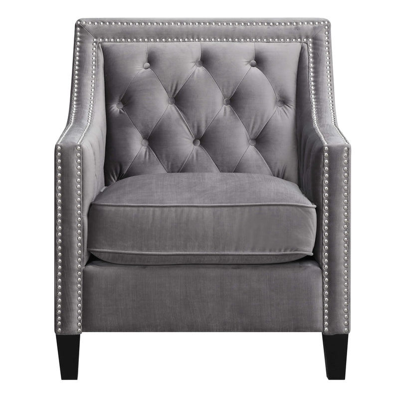  Elements International Tiffany UTF288100 Accent Chair - Broadway Gun Metal IMAGE 1
