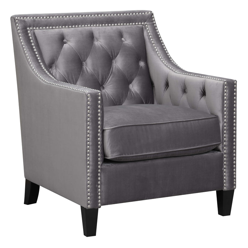 Elements International Tiffany UTF288100 Accent Chair - Broadway Gun Metal IMAGE 2
