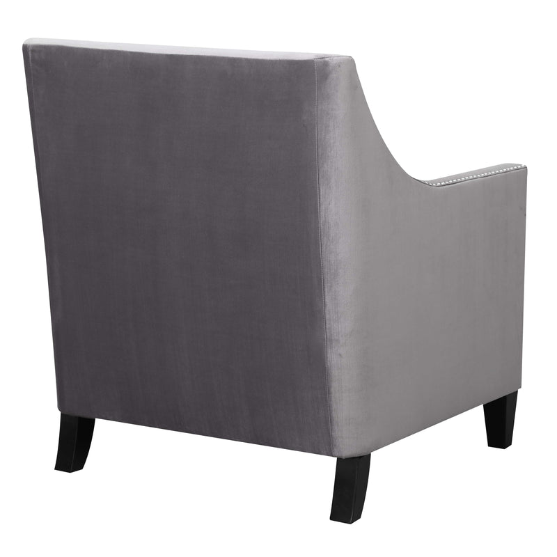  Elements International Tiffany UTF288100 Accent Chair - Broadway Gun Metal IMAGE 3