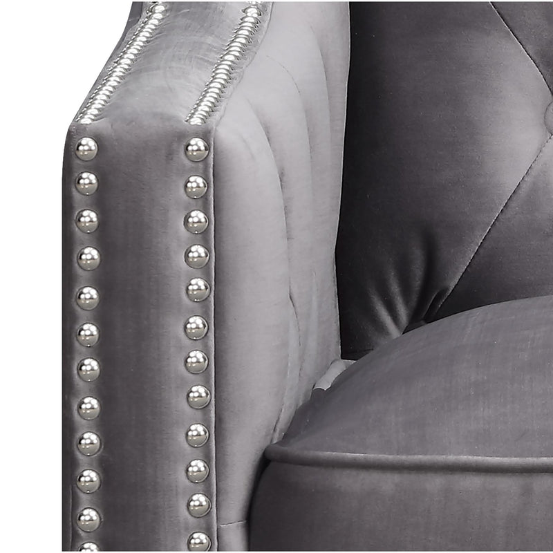  Elements International Tiffany UTF288100 Accent Chair - Broadway Gun Metal IMAGE 7