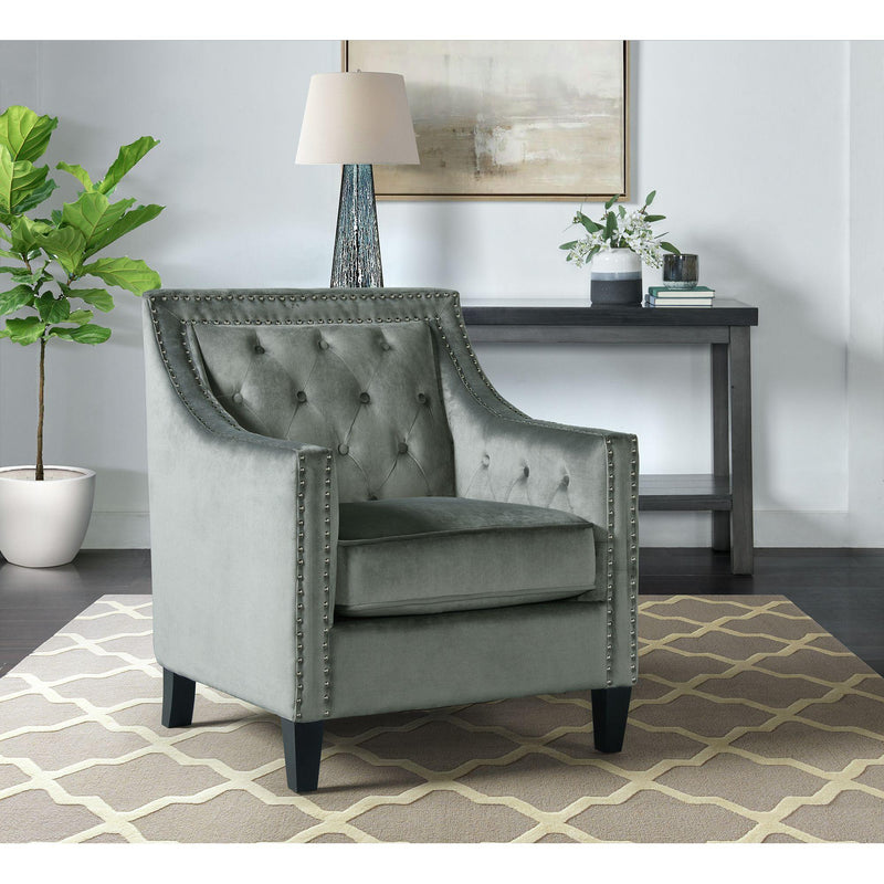  Elements International Tiffany UTF288100 Accent Chair - Broadway Gun Metal IMAGE 9