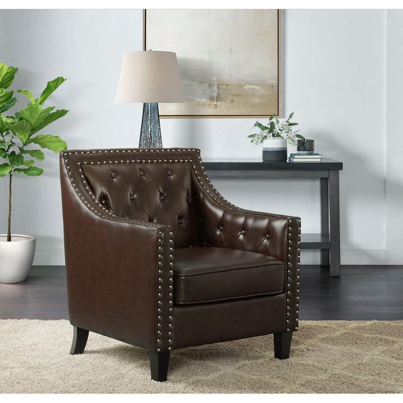  Elements International Tiffany UTF121100E Accent Chair - Phoenix Brown IMAGE 4