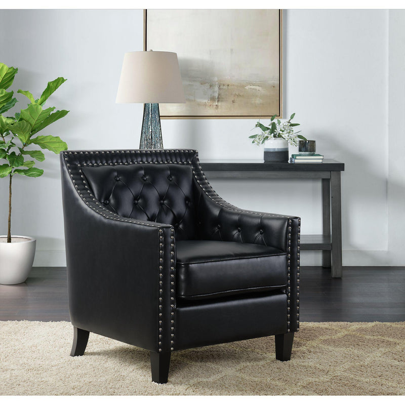  Elements International Tiffany UTF123100E Accent Chair - Phoenix Black IMAGE 4