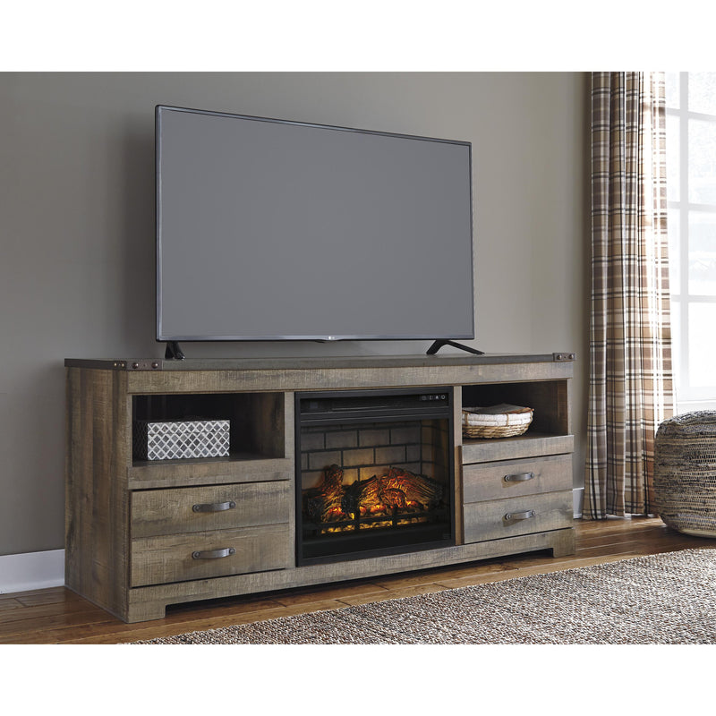 Signature Design by Ashley Trinell W446W9 63" TV Stand with Electric Fireplace IMAGE 2