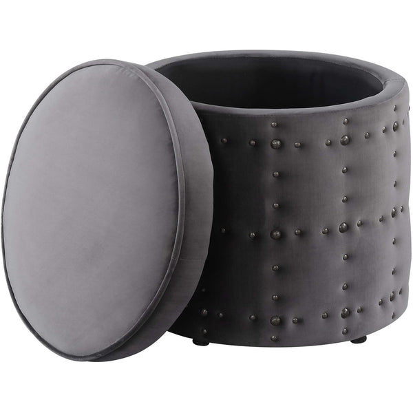  Elements International Allie UAL288001 Storage Ottoman - Slate IMAGE 1