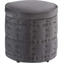  Elements International Allie UAL288001 Storage Ottoman - Slate IMAGE 2