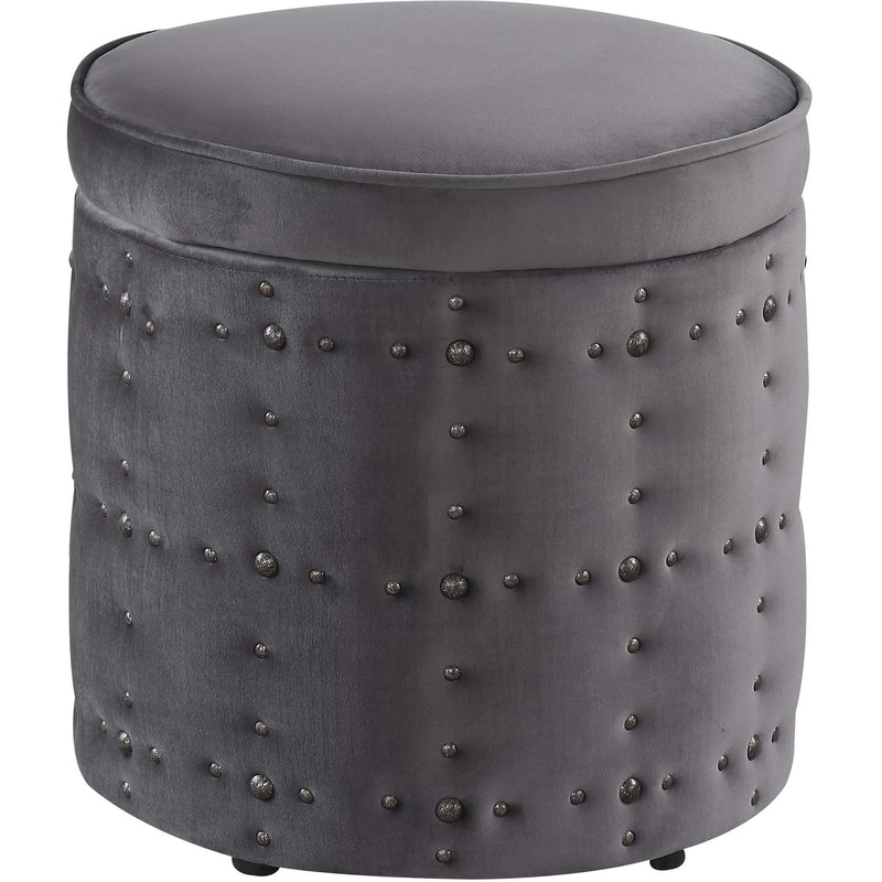  Elements International Allie UAL288001 Storage Ottoman - Slate IMAGE 2