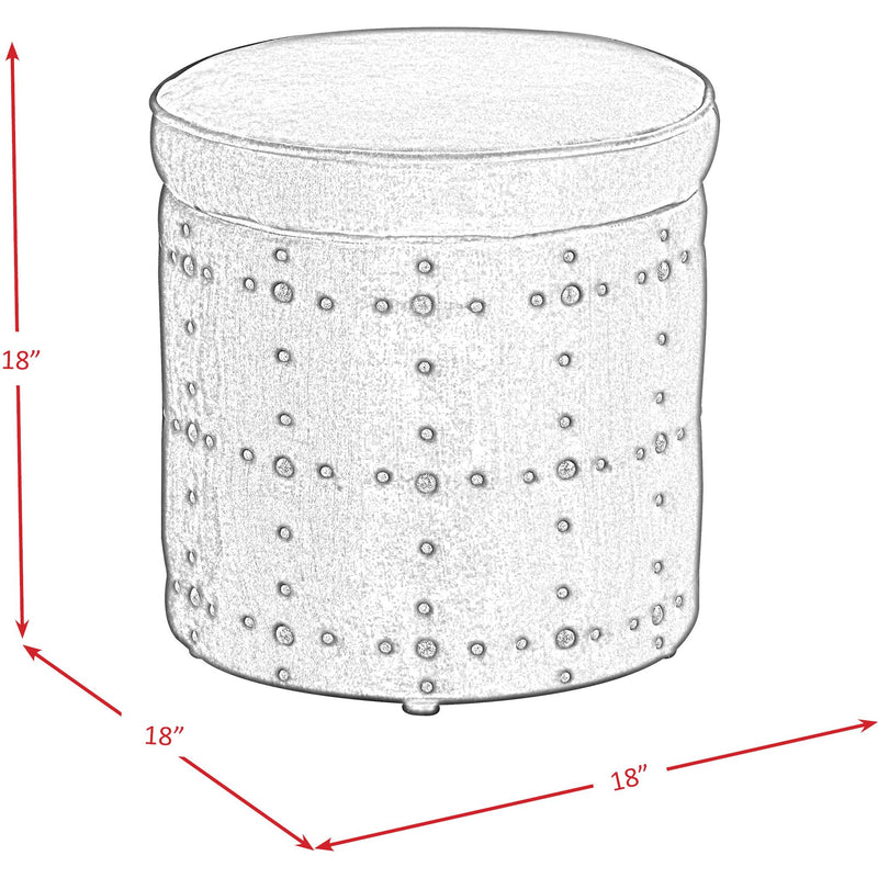  Elements International Allie UAL288001 Storage Ottoman - Slate IMAGE 6