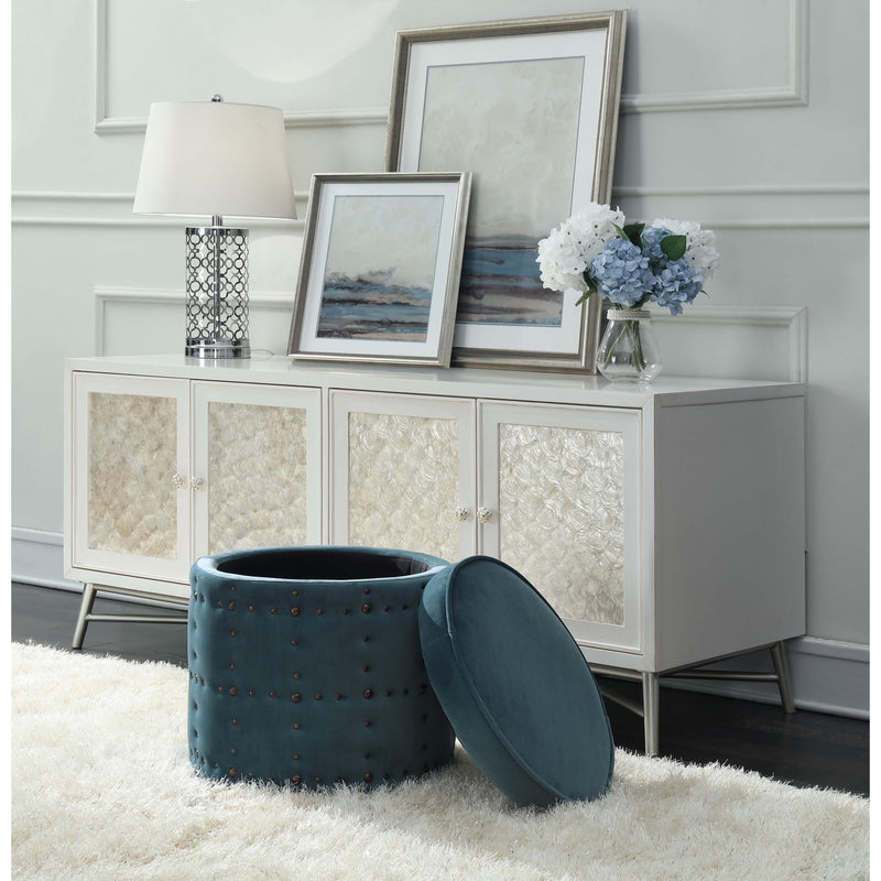  Elements International Allie UAL291001 Storage Ottoman - Marine Blue IMAGE 3