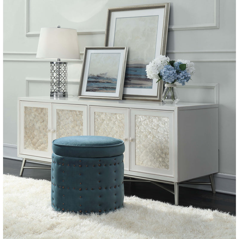  Elements International Allie UAL291001 Storage Ottoman - Marine Blue IMAGE 4