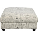  Elements International Twain Ottoman with French Script Pattern IMAGE 2