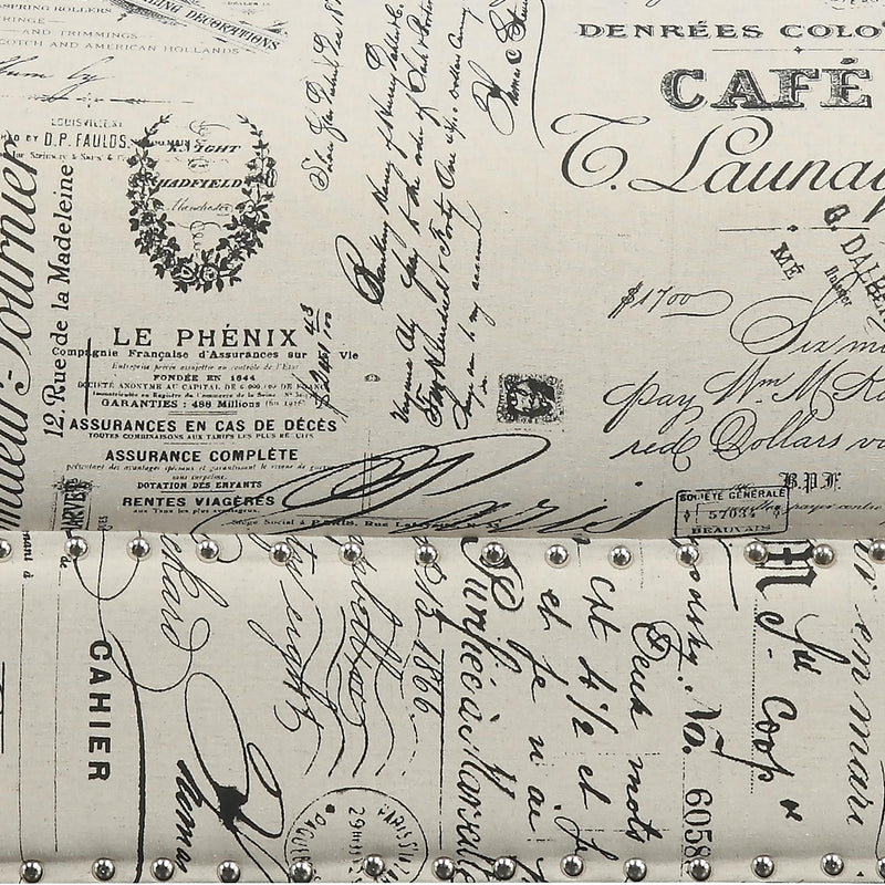  Elements International Twain Ottoman with French Script Pattern IMAGE 4