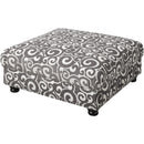  Elements International Twain Ottoman with Gray Scroll Pattern IMAGE 1