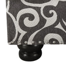  Elements International Twain Ottoman with Gray Scroll Pattern IMAGE 3