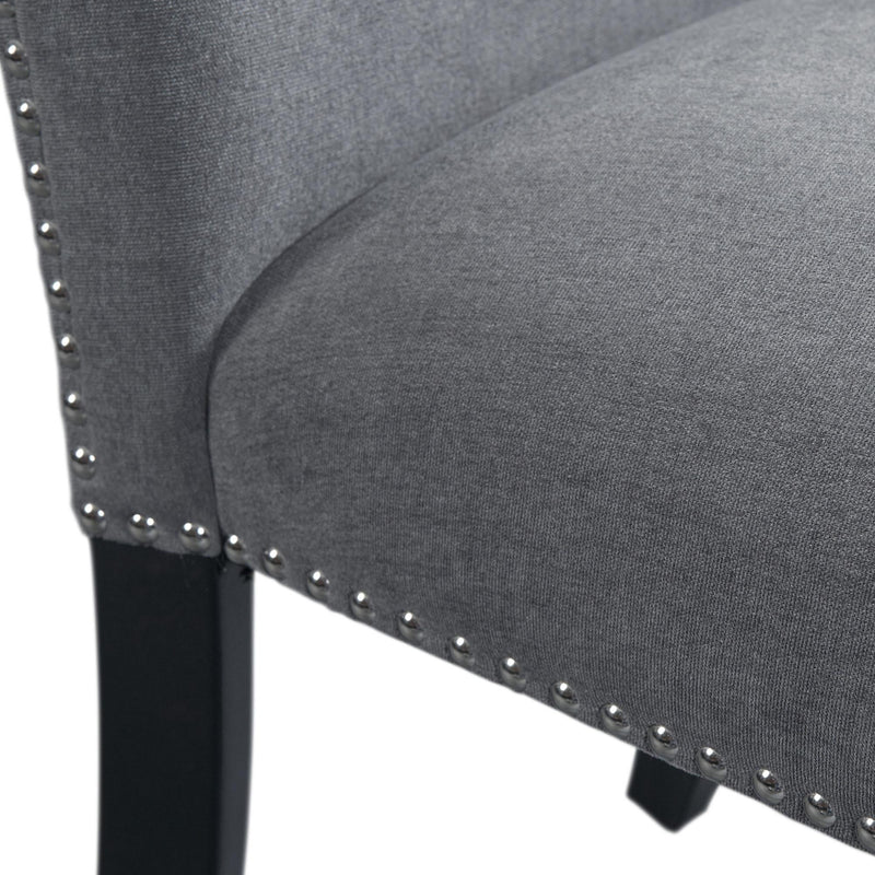  Elements International Tuscany Standard Height Side Chair Set in Charcoal IMAGE 6