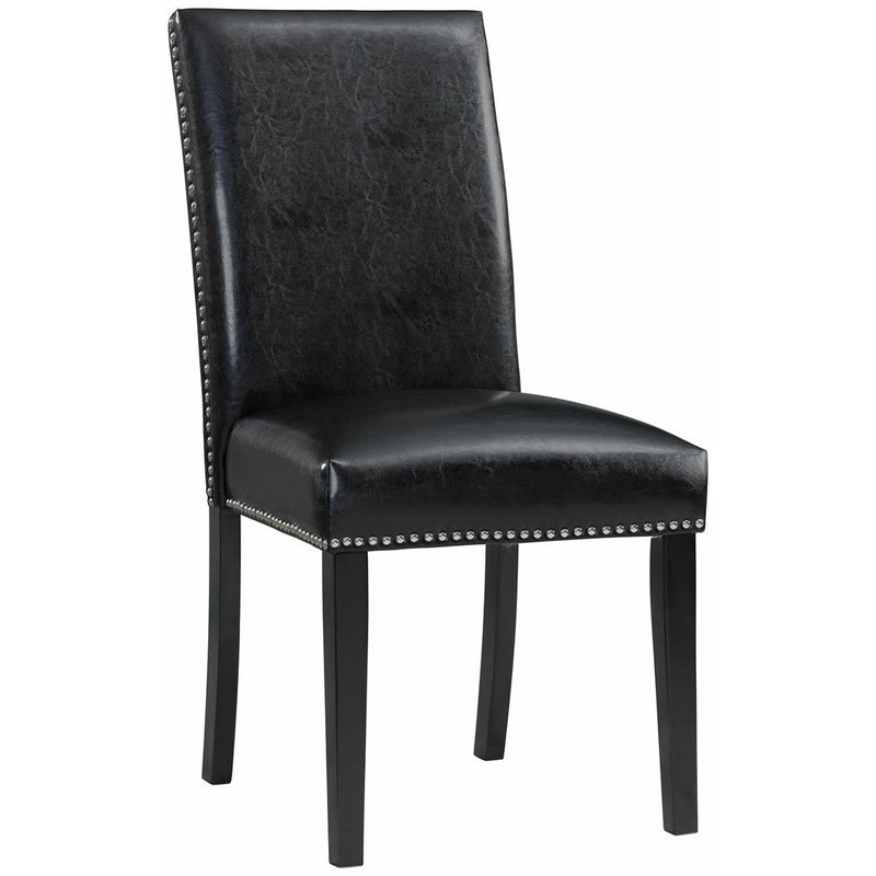  Elements International Meridian Faux Leather Side Chair Set in Black IMAGE 1