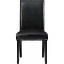  Elements International Meridian Faux Leather Side Chair Set in Black IMAGE 2