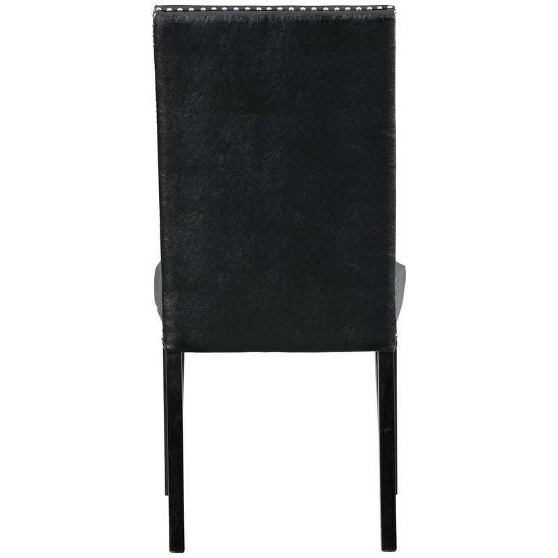  Elements International Meridian Faux Leather Side Chair Set in Black IMAGE 4