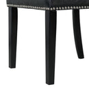  Elements International Meridian Faux Leather Side Chair Set in Black IMAGE 8