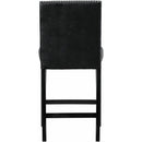  Elements International Meridian Faux Leather Counter Height Side Chair Set in Black IMAGE 4